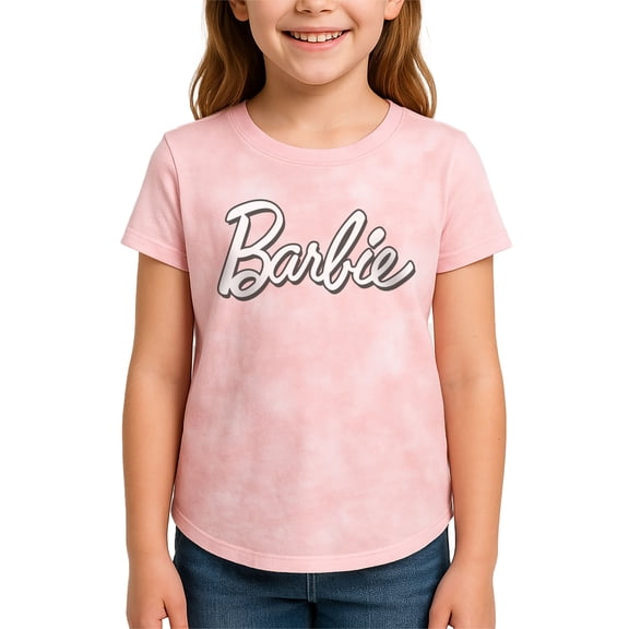 Barbie - Barbie Logo Fitted Short Sleeve Graphic T-Shirt