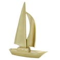 thumbnail image 3 of Dualoai Sailboat Statue Resin Figurine Craft Delicate Collectible Simple Sculpture Tabletop Ornament for Living Room Bookshelf Office Gold, 3 of 9
