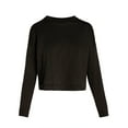 thumbnail image 2 of Crop Tops for Women Long Sleeve Cropped Tee Crop Shirt Crop T Shirt Basic Casual Black Shirt Casual Tee Cropped Top Black Crop Top, 2 of 5