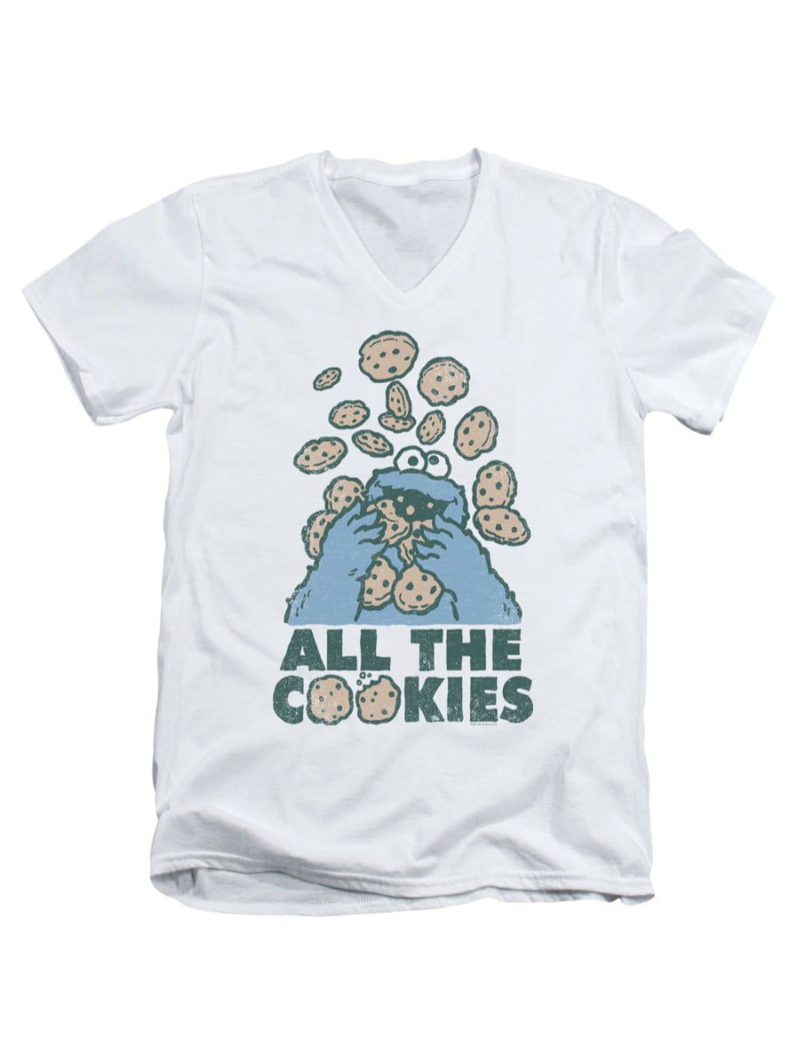 Sesame Street TV Cookie All The Cookies Adult V-Neck T-Shirt - Walmart.com