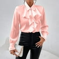 thumbnail image 6 of Women's Ruffle Blouse Long Sleeve Collar Neck Button Down Victorian Shirt Tops, 6 of 9