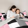 thumbnail image 5 of Castle Fairy Vintage Square Queen Comforter Set,Minimalism Geometric Bedding Comforter Set, 5 of 8