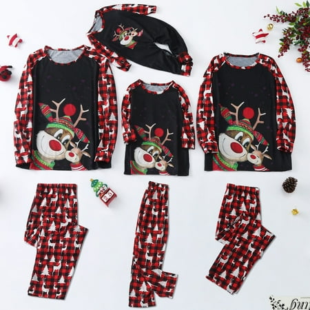 

Christmas Gifts Christmas Women Mommy Print Blouse Tops And Pants Xmas Family Clothes Pajamas Polyester Red M