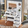 thumbnail image 6 of White Makeup Vanity with 10 Light Bulbs, Modern Vanity Desk with Mirror & Lighting,Vanity Table with 2 USB Ports,Makeup Desk with Storage Shelves and Drawers, 6 of 9