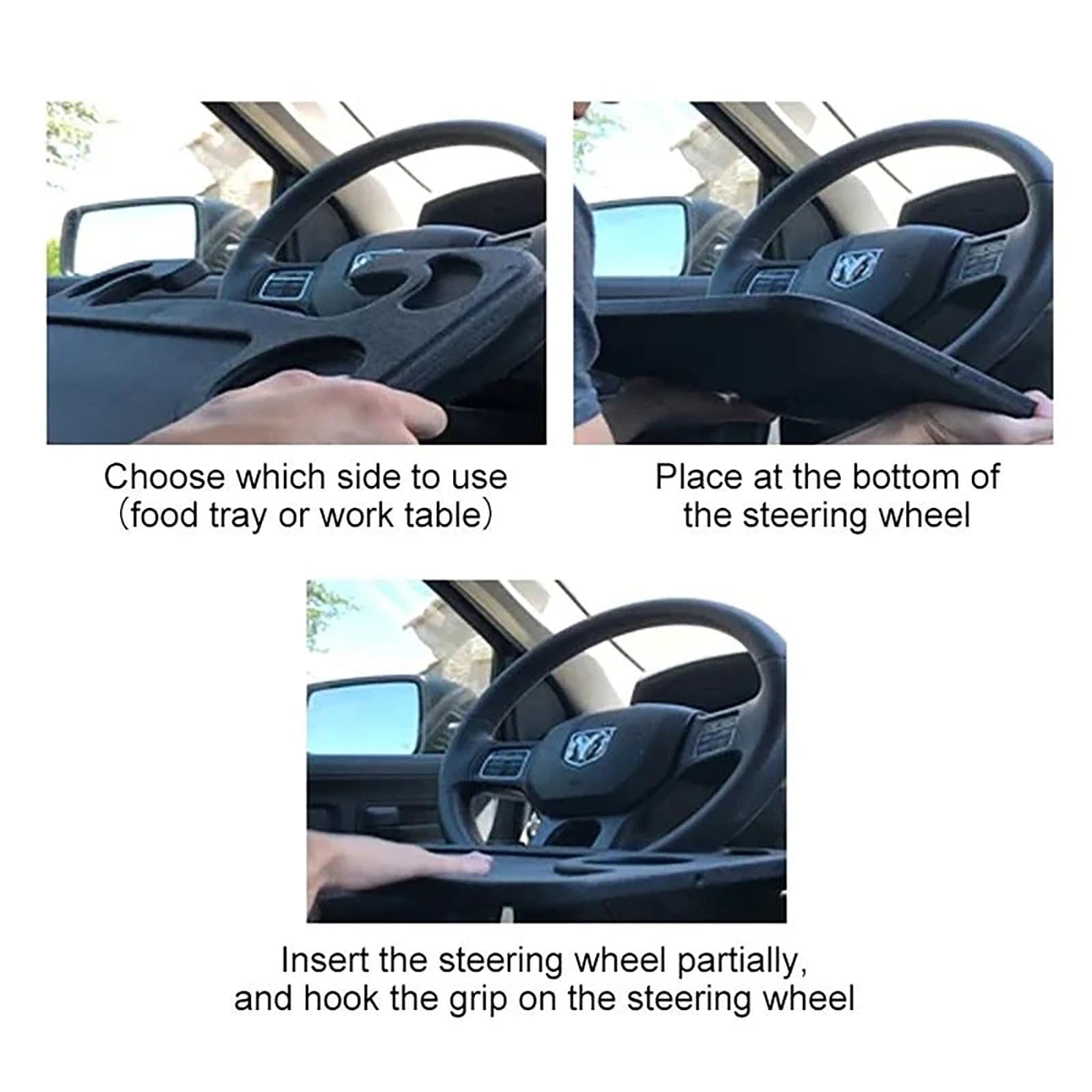 WDOEID Exclusive Offer! Steering Wheel Tray Car Dining and Drink Holder in Black - Perfect for On-the-Go Meals, Essential Car Accessory for Every Busy Individual, Must-Have for Your Commute