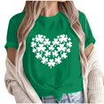 thumbnail image 1 of Camiseta de Manga Corta de Cuello Redondo Impresa de Primavera Superior de las Mujeres, Mezcla Ligera de Poliéster para Uso Diario Y de Fiesta Casual, 1 of 1