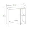 thumbnail image 3 of Mainstays Small Space Writing Desk with 2 Shelves, White Finish, 3 of 10