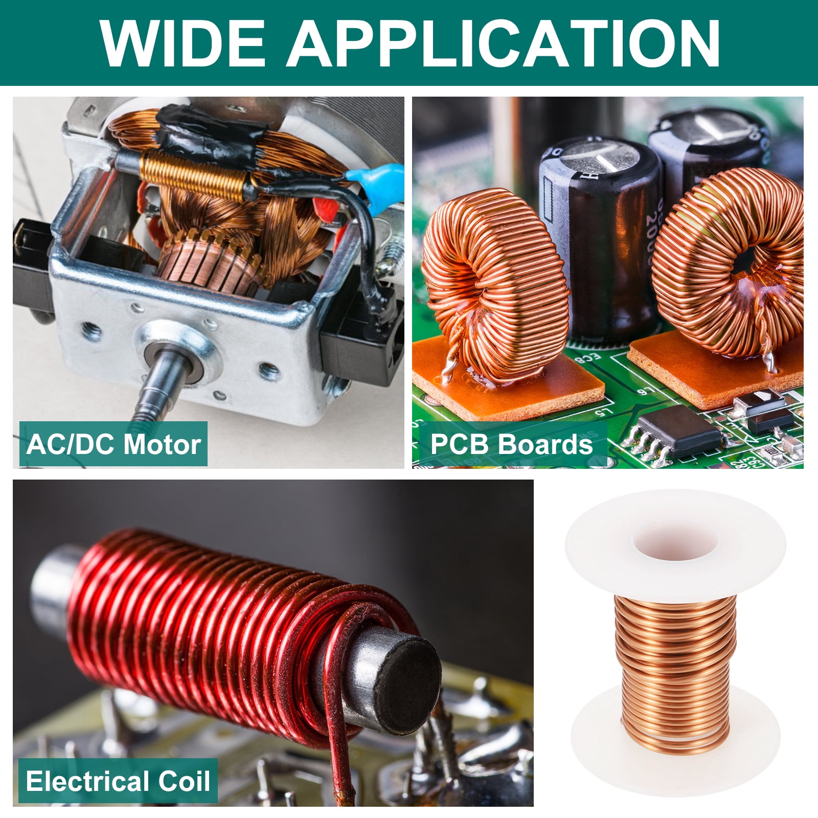 14 AWG Magnet Wire, 14 Gauge Enameled Copper Wires 8 oz Magnetic Coil Wire for Transformer Motor Electric, 155C(311F), Copper Color