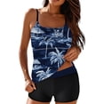 thumbnail image 3 of Jsaierl 2 Piece Tankini Swimsuits Women Tummy Control Summer Beach Print Push Up Swimwear Conservative Modest Beachwear with Swim Shorts Tankini Bathing Suits S-2XL, 3 of 8