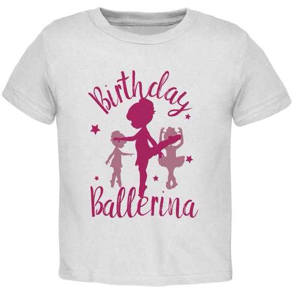 Birthday Girl Ballerina Toddler T Shirt White 2T