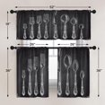 thumbnail image 5 of Kitchen Curtains Knife and Forks Utensil Window Curtains and Valances Set 36 Inch, Black Short Tier Curtain for Kitchen, Cartoon Small Kitchen Decor, 5 of 5