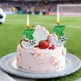 thumbnail image 4 of Birthday Candles，Soccer Birthday Decorations，Soccer Cake Topper, Wedding Cakes, Anniversaries, Party Celebrations, Birthday Decorations (Green White), 4 of 6