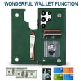 thumbnail image 3 of Allytechgroup PU Leather Case for Samsung Galaxy S25 Ultra, Built-in Shoulder Strap Credit Card Slot Wallet Phone Case Shockproof Full Body Protective for Samsung Galaxy S25 Ultra, Green, 3 of 8