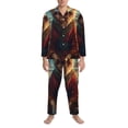 thumbnail image 3 of Haiem Meditating Golden Retriever Pattern Men’s Long-sleeve Sleepwear,Sleepwear Set,2-piece Loungewear Set,Soft PJs Comfy Nightwear with Pockets-Medium, 3 of 7
