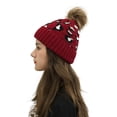 thumbnail image 3 of Windfall Womens Winter Beanie Cap Chunky Cable Knit Hat with Pompom Soft Warm Leopard Print Hat, 3 of 4