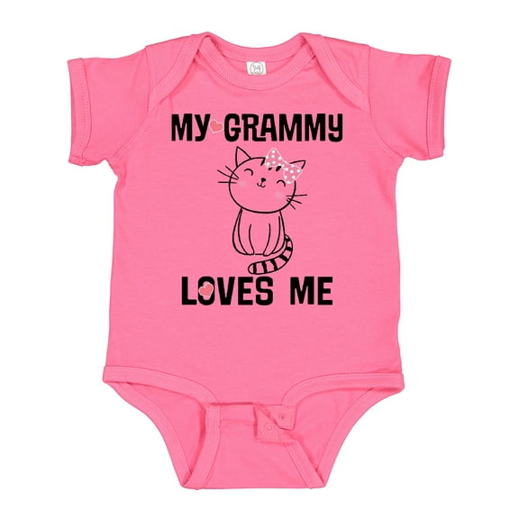 Inktastic Grammy Loves Me Girls Kitty Girls Baby Bodysuit