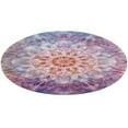 thumbnail image 4 of Kaleidoscope Mandala Colorful Floral Boho Round Small Area Rug, Print Non Slip Washable Floor Mat, Soft Throw Rug for Living Room, Powder Room Entryway, Bathroom, Bedside, 4 of 6