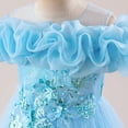 thumbnail image 5 of RTKFRFLM Girls Sequin Floral Gown Mesh Tulle Princess Dress for Wedding and Party Sky Blue 8 Years, 5 of 5