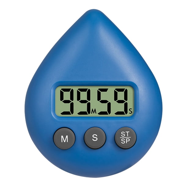 Reloj De Cuenta Regresiva Cuenta regresiva electrónica con gota de agua, temporizador digital LCD, reloj despertador de estudio (azul)