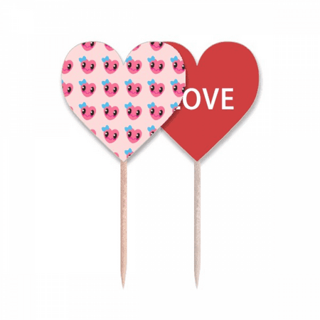 Dinosaur Kingdom Love You Toothpick Flag LOVE Heart Lable Cupcake Pick