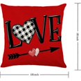 thumbnail image 2 of Valentine's Day Decorations - Pillow Covers 18x18 inch Set of 4, Valentine's Day Linen Pillowcases with Red Buffalo, 2 of 5