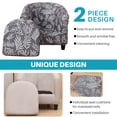 thumbnail image 6 of CJC 2-Piece Club Chair Covers, Stretch Printed Tub Chair Cover Slipcover, Armchair Furniture Protector for Living Room Bar Counter Hotel (Gray/Leaves), 6 of 9