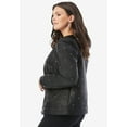 thumbnail image 3 of Roaman's Women's Plus Size Studded Faux Leather Bomber, 3 of 5
