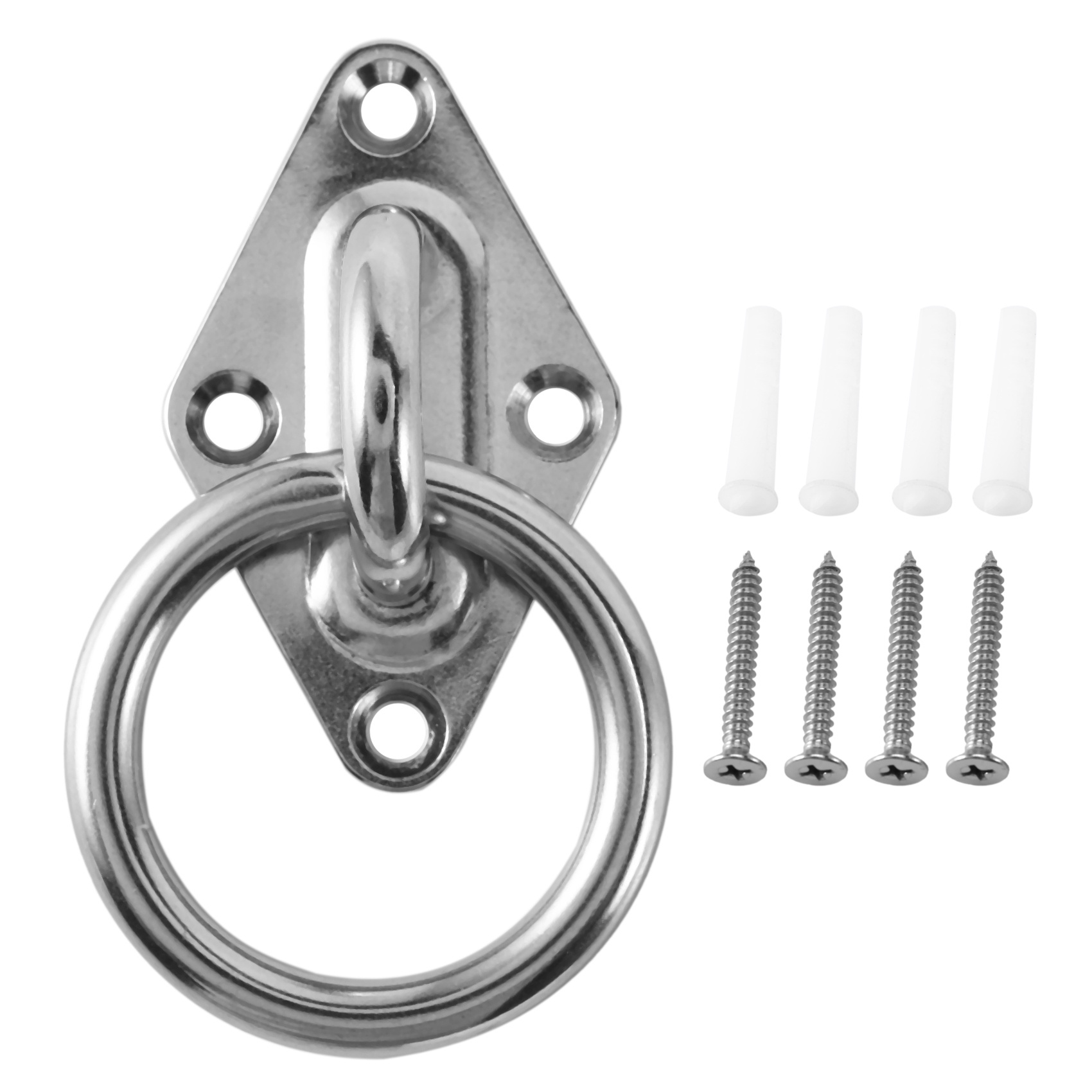 80Mmx50Mm Mounting Hook For Wall Or Ceiling With Round Ring Stainless