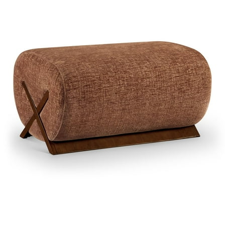 Meridian Furniture Akira Cognac Upholstered Ottoman