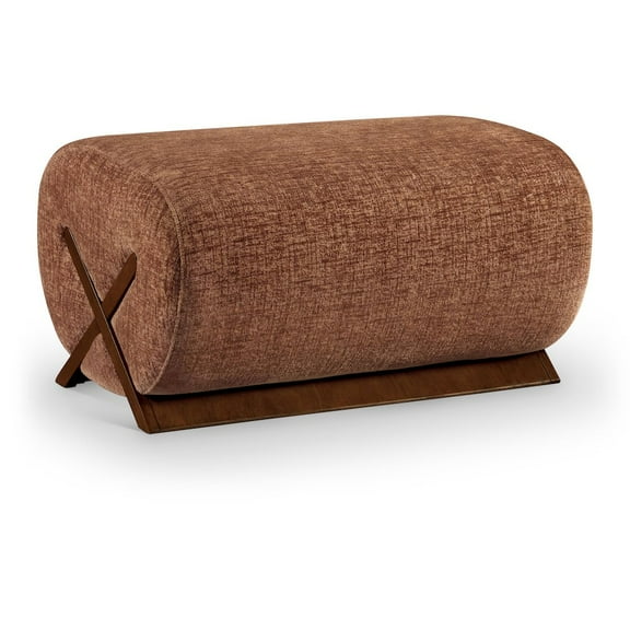 Meridian Furniture Akira Cognac Upholstered Ottoman