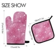 thumbnail image 2 of Heat-Resistant Reversible Oven Mitts and Pot Holders Set Double-Sided Insulated Gloves Kitchen Home Supplies Pink Glitter Background, 2 of 5