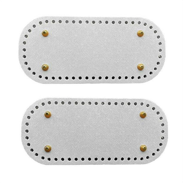 2 piezas de almohadillas inferiores para bolsas hechas a mano, para hacer tú mismo, para tejer a ganchillo. Blanco + gris