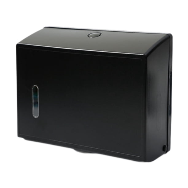 Soporte de papel higiénico de montaje higiénico toallero de toalla de papel fácil de instalación de la caja de la caja del tejido del tejido para uso Negro