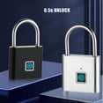 thumbnail image 2 of TFixol Compact Fingerprint Padlock with 10 Fingerprint Capacity, Waterproof & Anti-Rust Design, Secure Black Travel Lock SY11 (Built-in Battery), 2 of 7