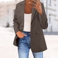thumbnail image 2 of Women's Lapel Button Front Long Sleeve Business Suit Jacket Coat with Pockets for Formal Wear, 2 of 7