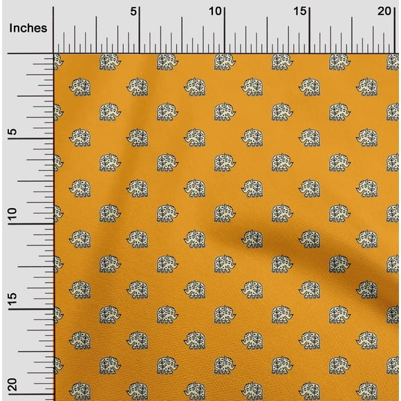 oneOone Tissu Flex en Coton Tissu à Imprimé Bloc Éléphant BTY 40 Pouces de Large