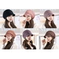 thumbnail image 3 of CoCopeaunts Sun Hat Beach Hat Slouchy Beanie with Brim Cutout Spring Skull Cap w Brim Visor Comfortable Women Hats with Brims, 3 of 8