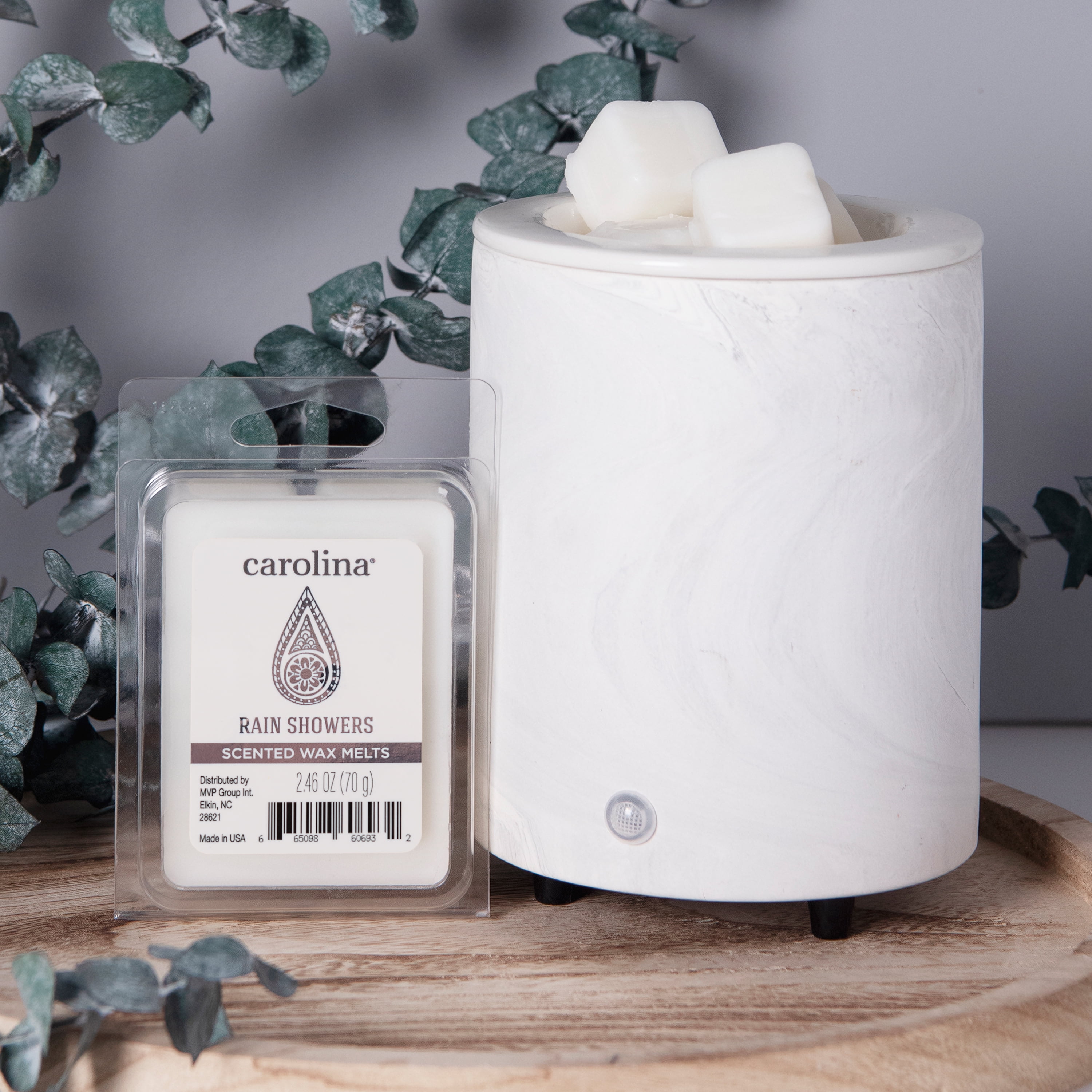Carolina Candle Rain Showers 2.46 oz Wax Melt, Aromatherapy, 6 Cube, White