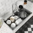 thumbnail image 5 of 32" x 18" Undermount Kitchen Sink Stainless Steel Silver Single Sink Modern Design Durable With Multiple Accessories, 5 of 9