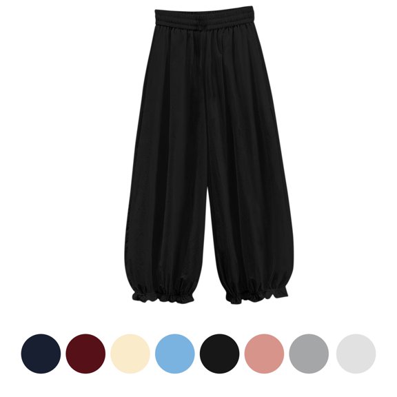 Rvasteizo Girls Ruffled Hem Pants Wide Leg High Waist Elastic Waist 5-15Y Kids Bottoms 15 Years