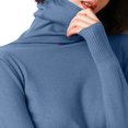 thumbnail image 4 of Sweaters For Women Cotton Knitted Plain Turtleneck Long Sleeve Slim Fit Pullover Sweater Soft Warm Elegant Winter Top L Womens Sweaters, 4 of 5