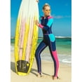 thumbnail image 4 of Charmo Womens Surfing Wetsuit Long Sleeve Colorblock One Piece Swimsuit, 4 of 5