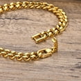 thumbnail image 6 of 14K Yellow Gold Cuban Chain Bracelets for Men,Miami Curb Link Chain Wristband,Classic Punk Jewelry, 6 of 6