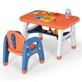 thumbnail image 1 of Gymax Kids Study Desk Dinosaur Table & Chair Set w/ Building Blocks Activity Orange, 1 of 10
