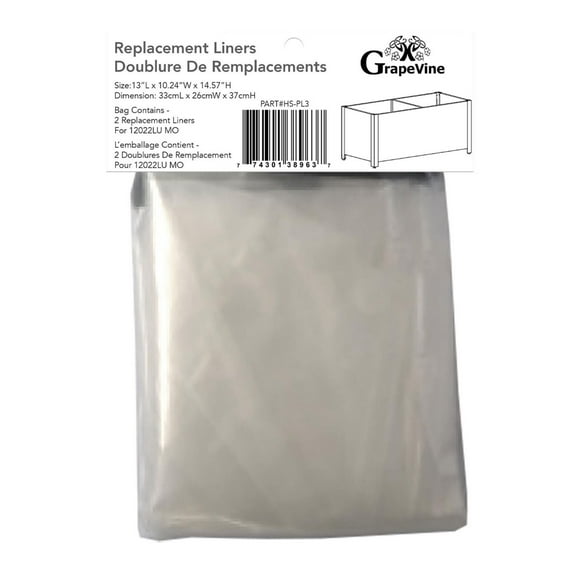 Grapevine Plastic Replacement Liner for Two Part Planter 12022Lu MO
