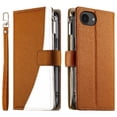thumbnail image 4 of Funda cartera GANGXUN para iPhone 16e , cuero PU con tarjetero, cremallera, correa de mano, soporte y protección 986°, 4 of 6