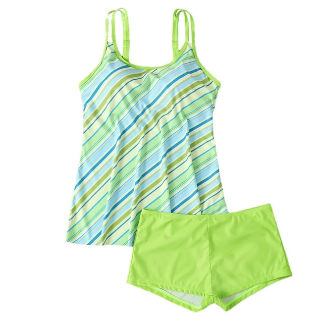 Maillots de Bain Grande Taille pour Femmes, Haut Tankini Femme Col Rond Haut de Maillot de Bain Coupe Ample Haut de Maillot Froncé avec Bas P-5TG Maillots de Bain Femme Liquidation