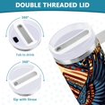thumbnail image 3 of Yayeee 30oz Double-Wall Insulated Stainless Steel Tumbler with Handle Bottle, Blue Geometric Eagle, 3 of 8