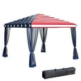 thumbnail image 2 of Outsunny 10' x 10' Heavy Duty Pop Up Canopy with Removable Mesh Sidewall Netting, Outdoor Party Event with Storage Bag, American Flag, 2 of 9