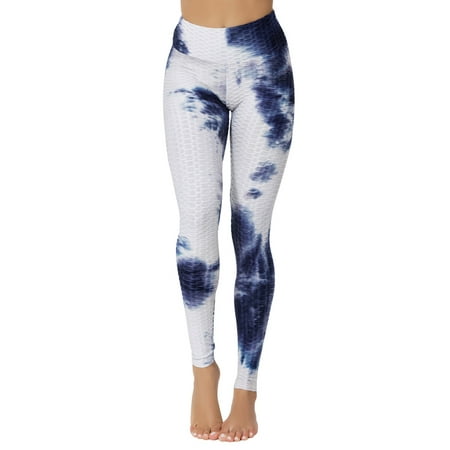 

Tie Dye Textured Leggings for Women High Waist Booty Scrunch Yoga Pants Workout Tummy Control Slimming Ruched Tights